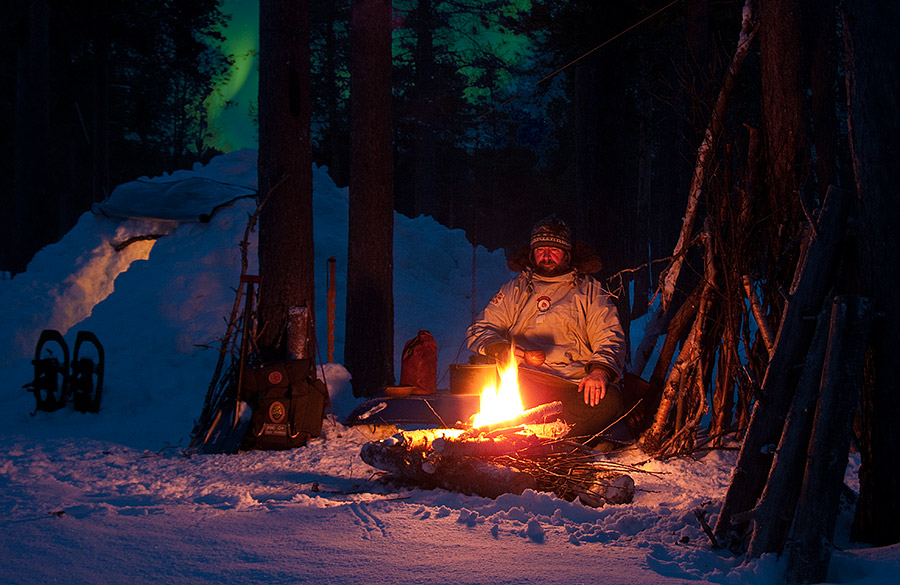 Cold Camping under the Northern Lights