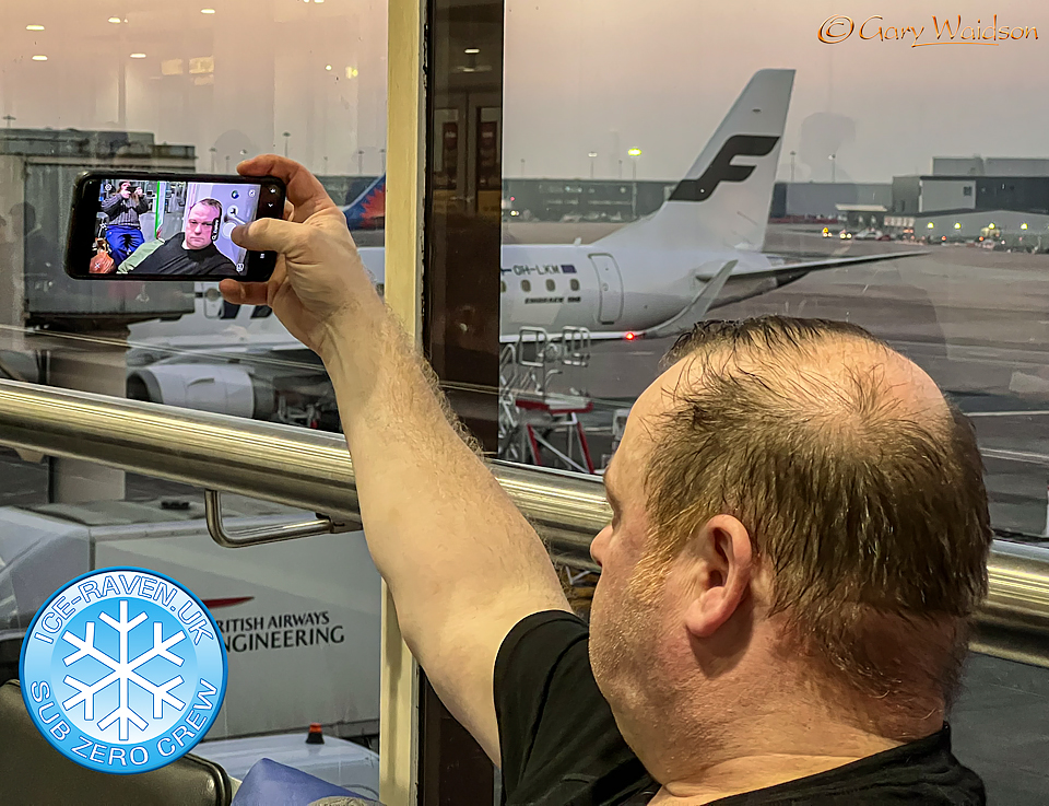 Pete at Manchester Airport - Ice Raven - Sub Zero Adventure - Copyright Gary Waidson, All rights reserved.