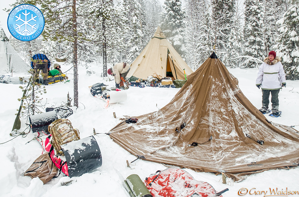 Camp coming to life - Ice Raven - Sub Zero Adventure - Copyright Gary Waidson, All rights reserved.