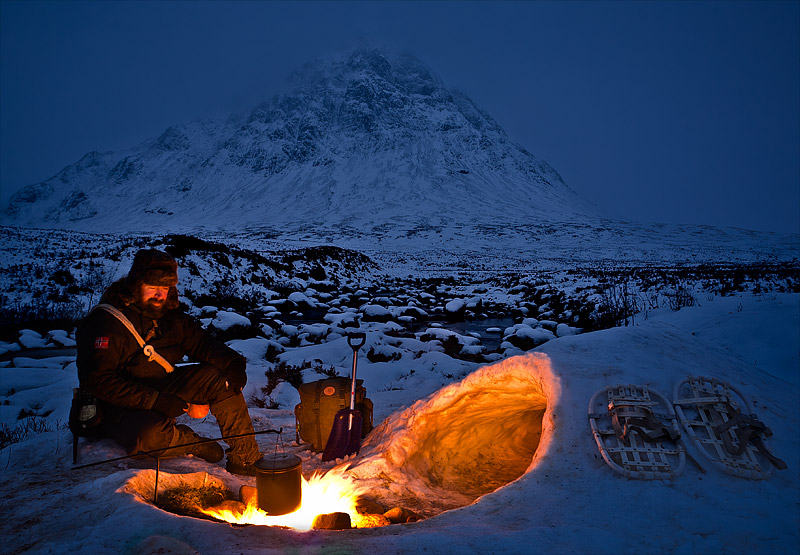 Simple Quinzhee in Scotland - Ice Raven - Sub Zero Adventure - Copyright Gary Waidson, All rights reserved.